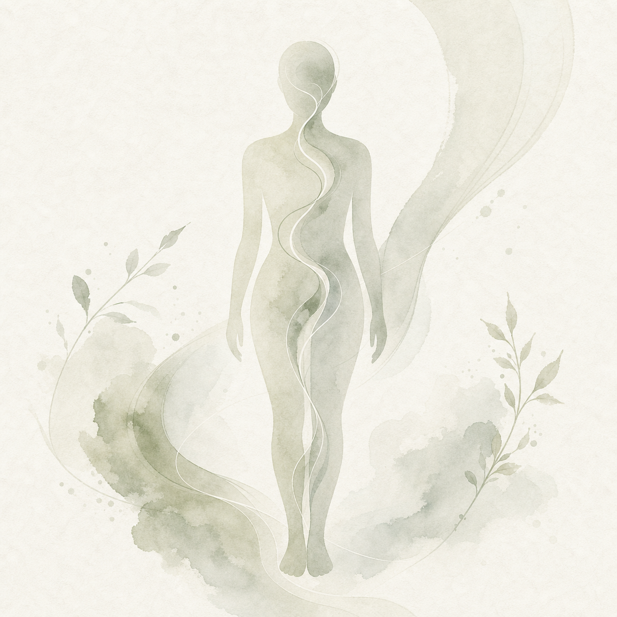 全身のめぐりを表した水彩のイラスト